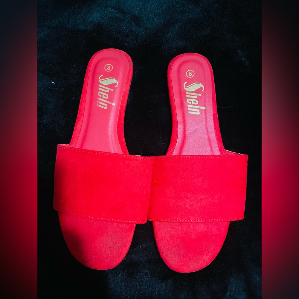 Red summer slippers